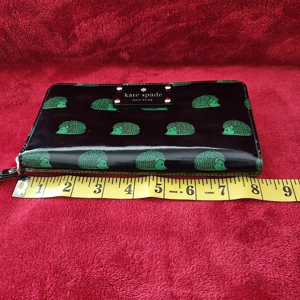Kate Spade Black and Green Hedgehog Wallet